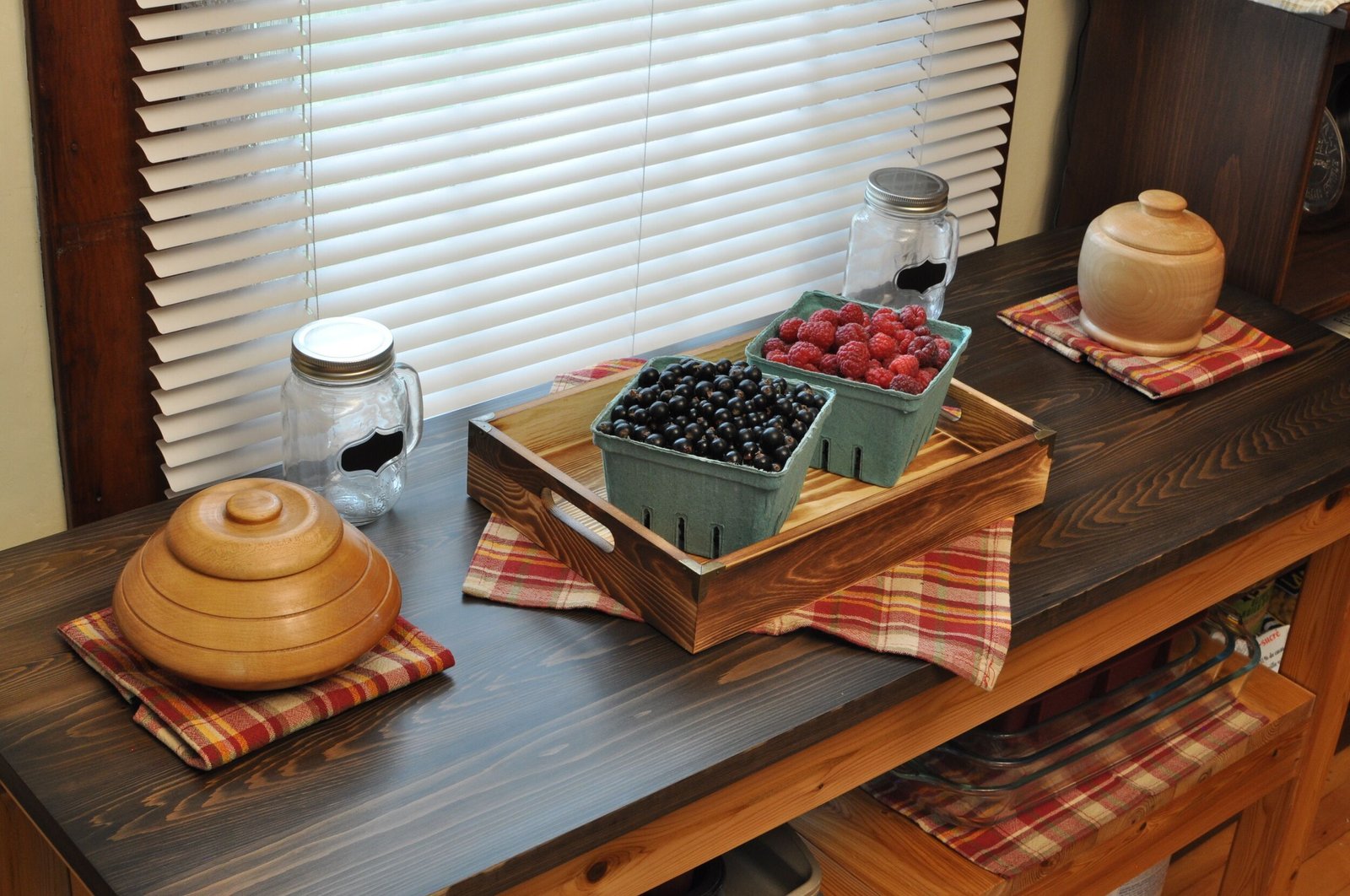 Black Currants and Raspberries